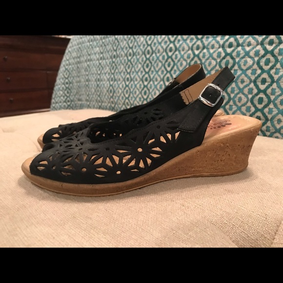 Spring Step Wedge Slingback Sandals - Picture 2 of 7